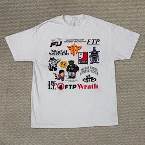 FTP Archive Tee Mens Size XL White 10th Anniversary T-Shirt Rare 100% Cotton